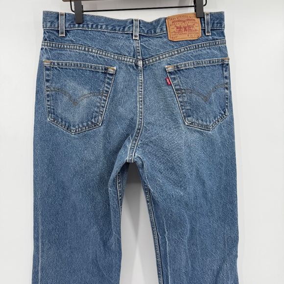 Levis 517 Jeans Men 36x31 Blue Bootcut Denim Medium Wash Mid Rise Cowboy Ranch - Picture 6 of 16